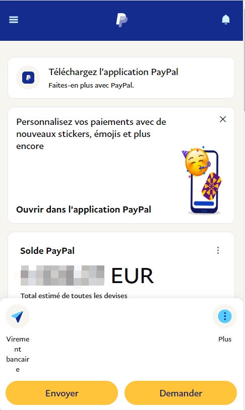 Vue du compte