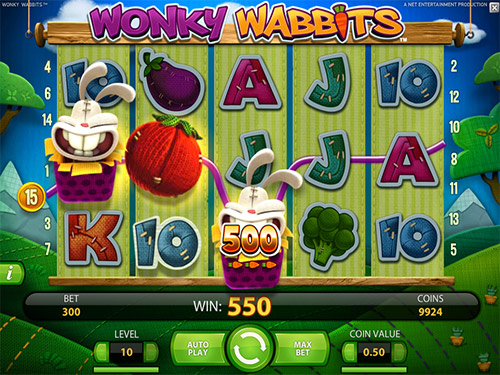 Machine à sous Wonky Wabbits, Logiciel Netent.