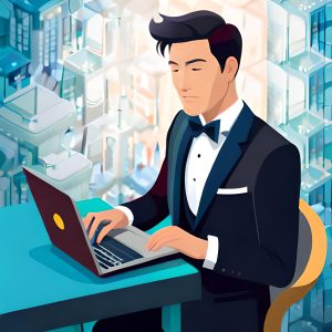 Un homme joue en ligne