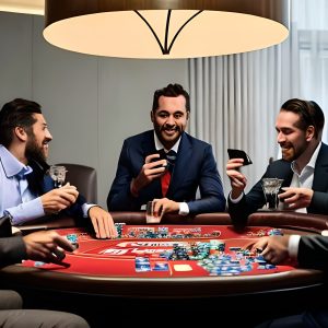 3 joueurs de poker autour d'une table